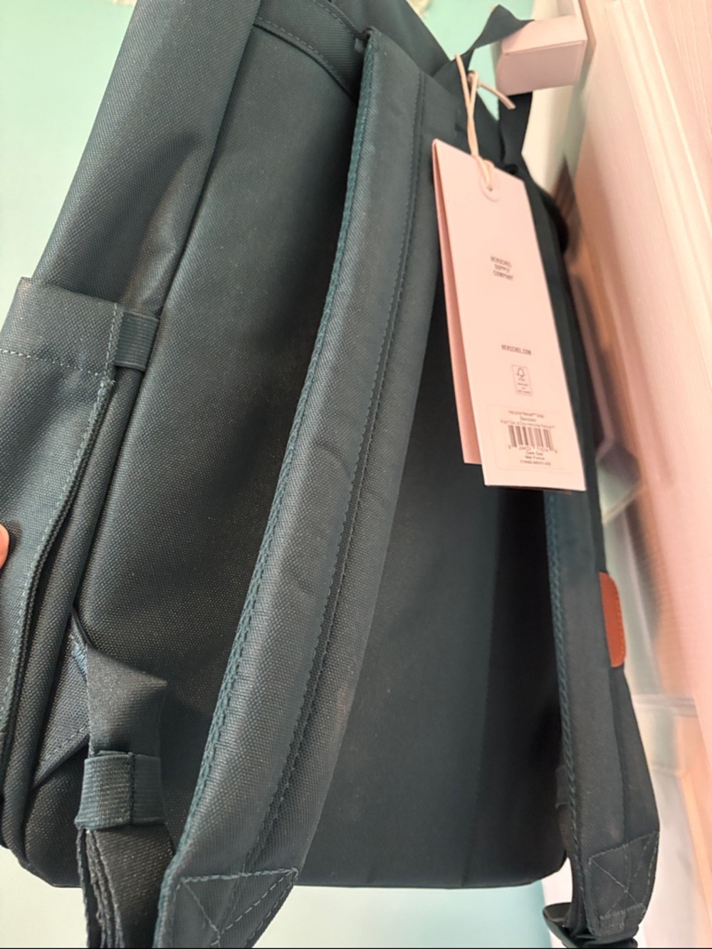Herschel Supply Company Teal Backpack with Brown Straps - Picture 3 of 3